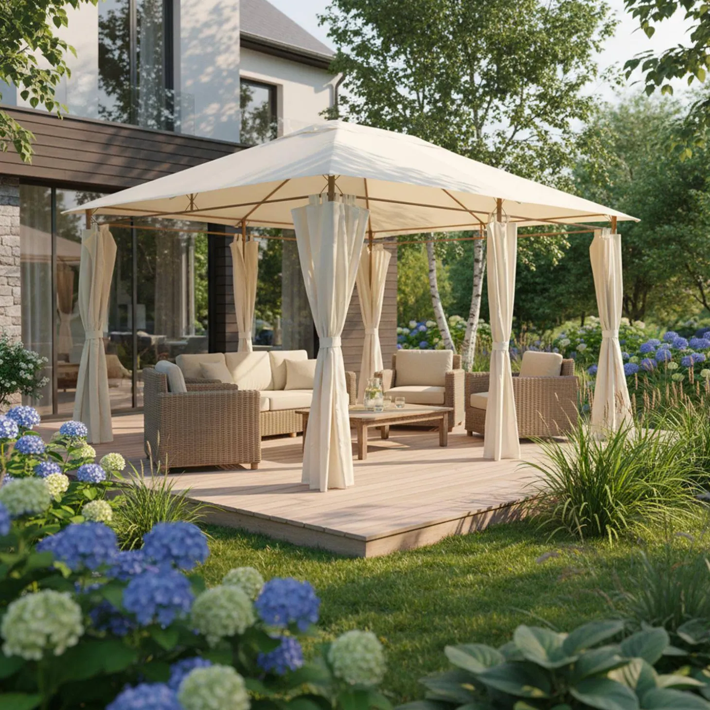 Gazebo para eventos com cortinas, 3x4m