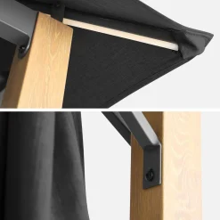 Gazebo 3x4m em alumínio com efeito madeira, cortinas e led