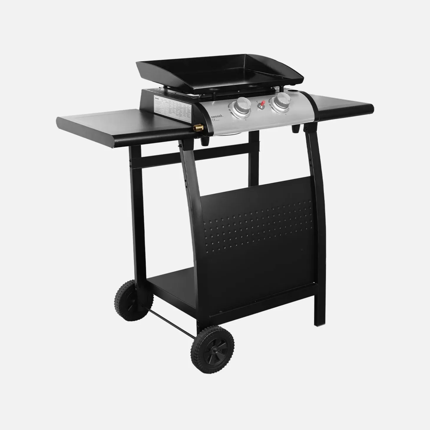 Grelhador a gás 2 queimadores inox 5kW com carrinho