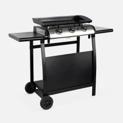 Grelhador a gás 3 queimadores inox 7,5kW com carrinho