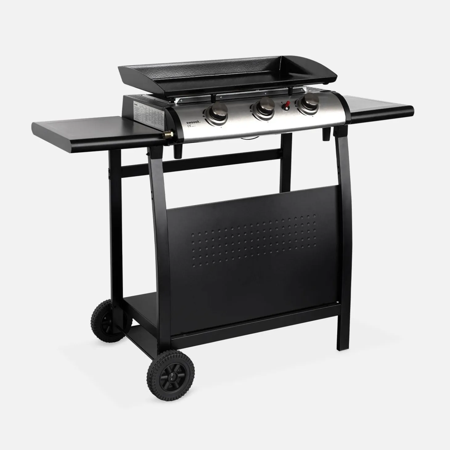 Grelhador a gás 3 queimadores inox 7,5kW com carrinho