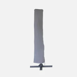 Guarda-sol quadrado excêntrico com mastro efeito madeira, 3x3m