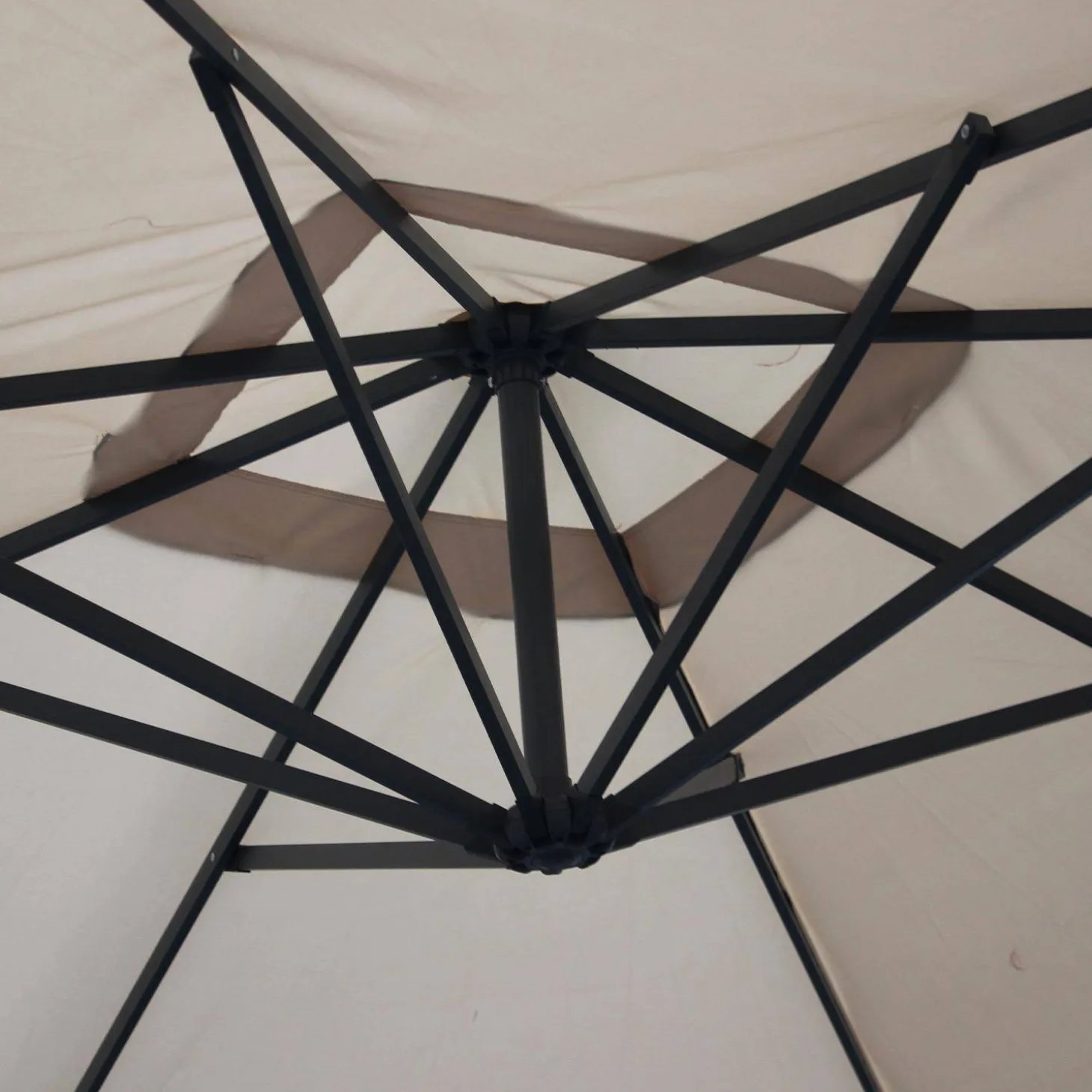 Guarda-sol quadrado excêntrico, 3x3m