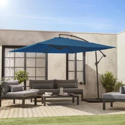 Guarda-sol quadrado excêntrico, 3x3m