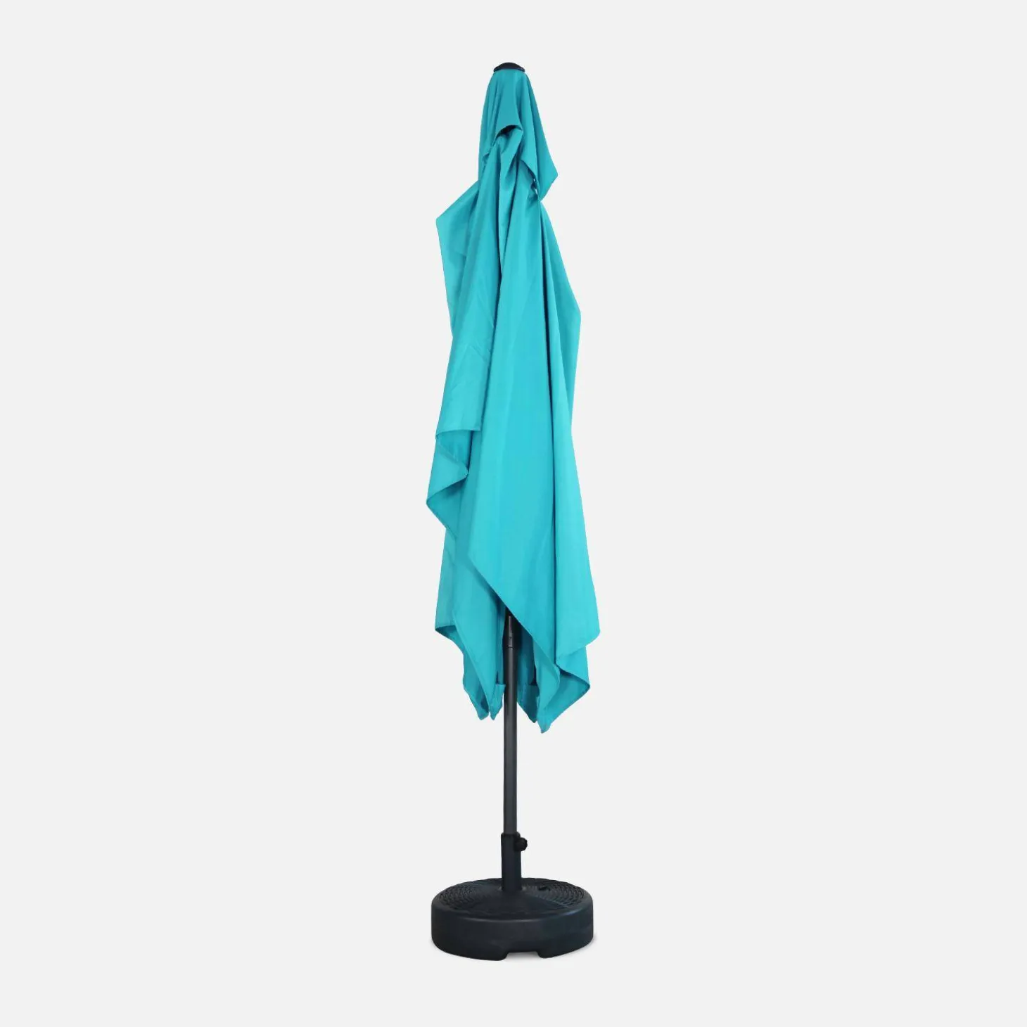 Guarda-sol retangular com mastro efeito madeira, 2x3m