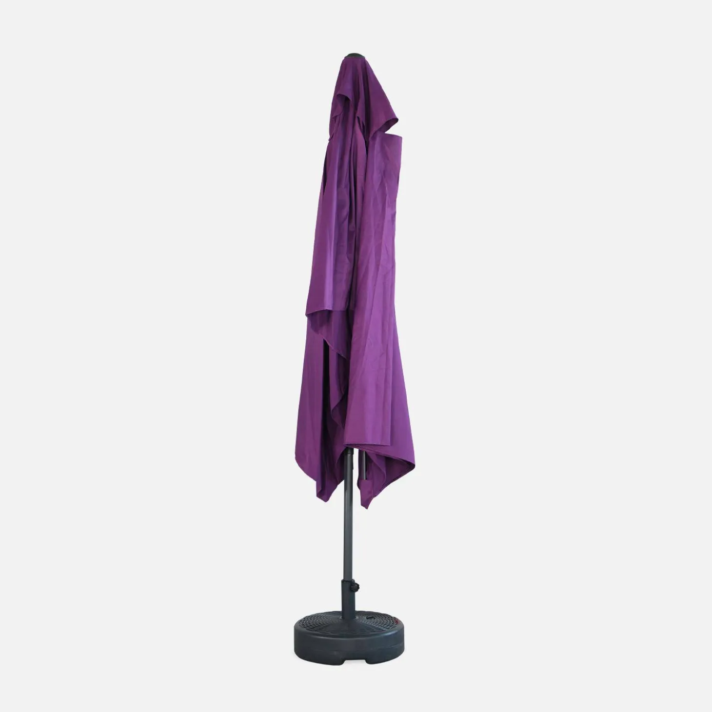 Guarda-sol retangular com mastro efeito madeira, 2x3m