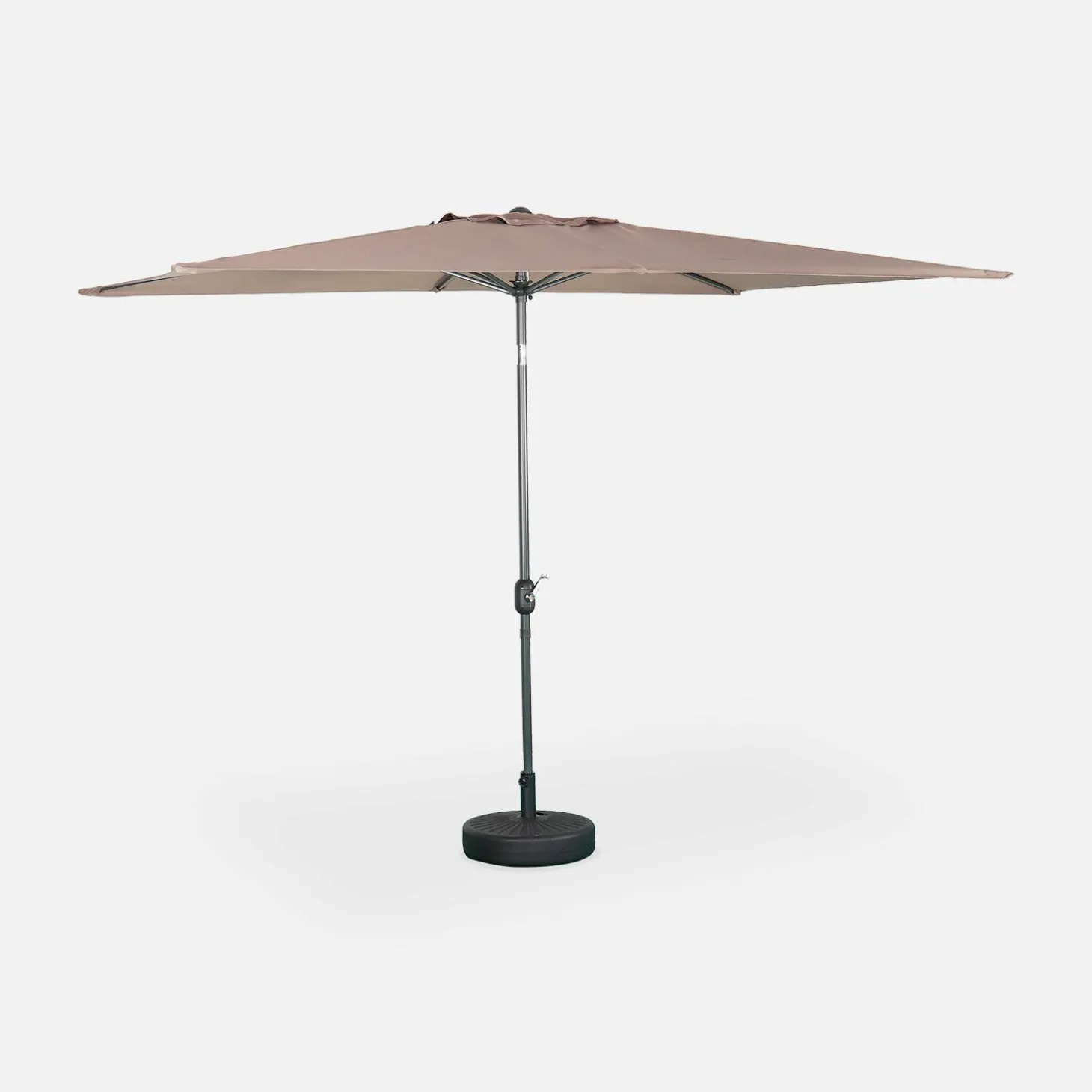 Guarda-sol retangular com mastro efeito madeira, 2x3m