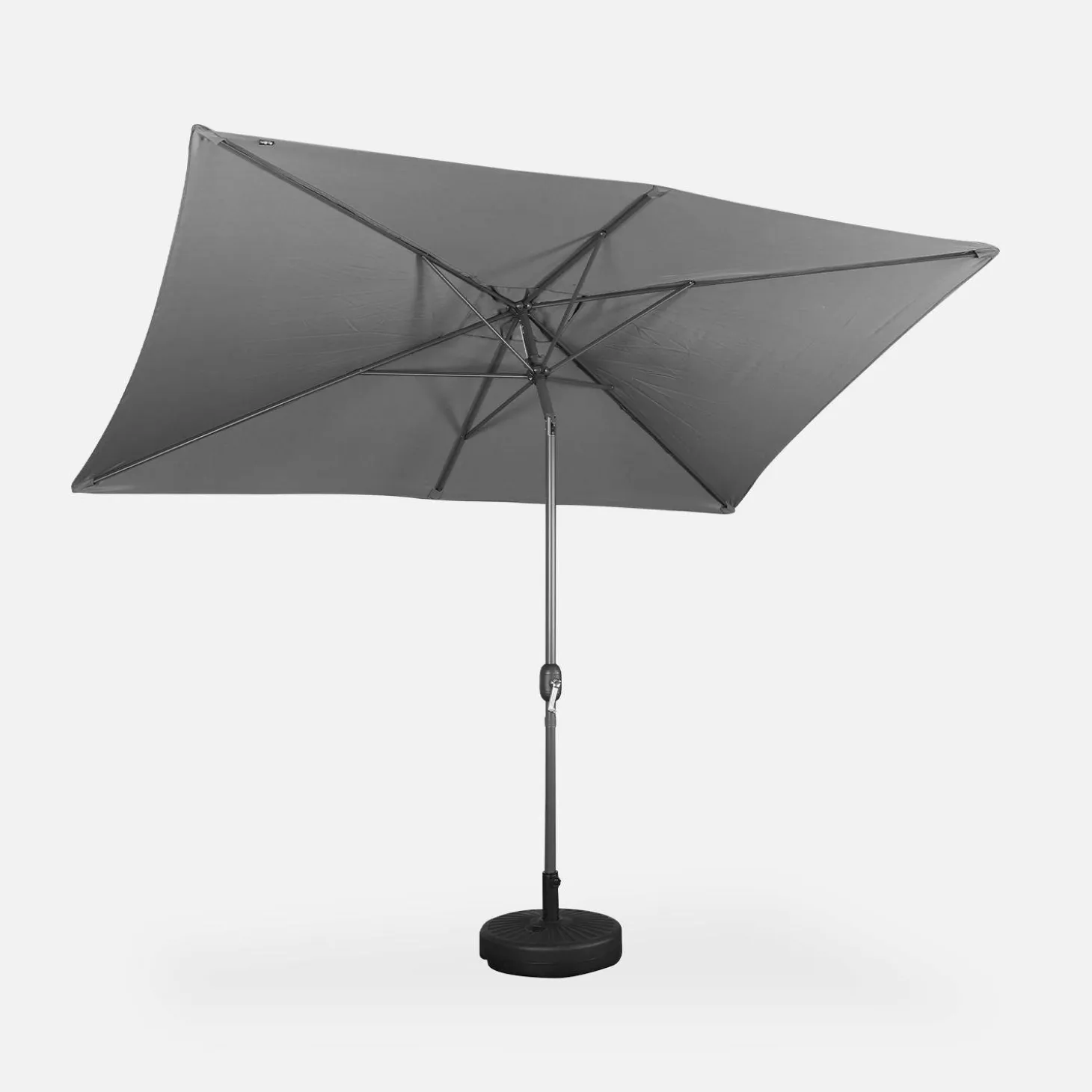 Guarda-sol retangular com mastro efeito madeira, 2x3m