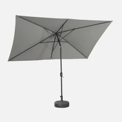 Guarda-sol retangular com mastro efeito madeira, 2x3m