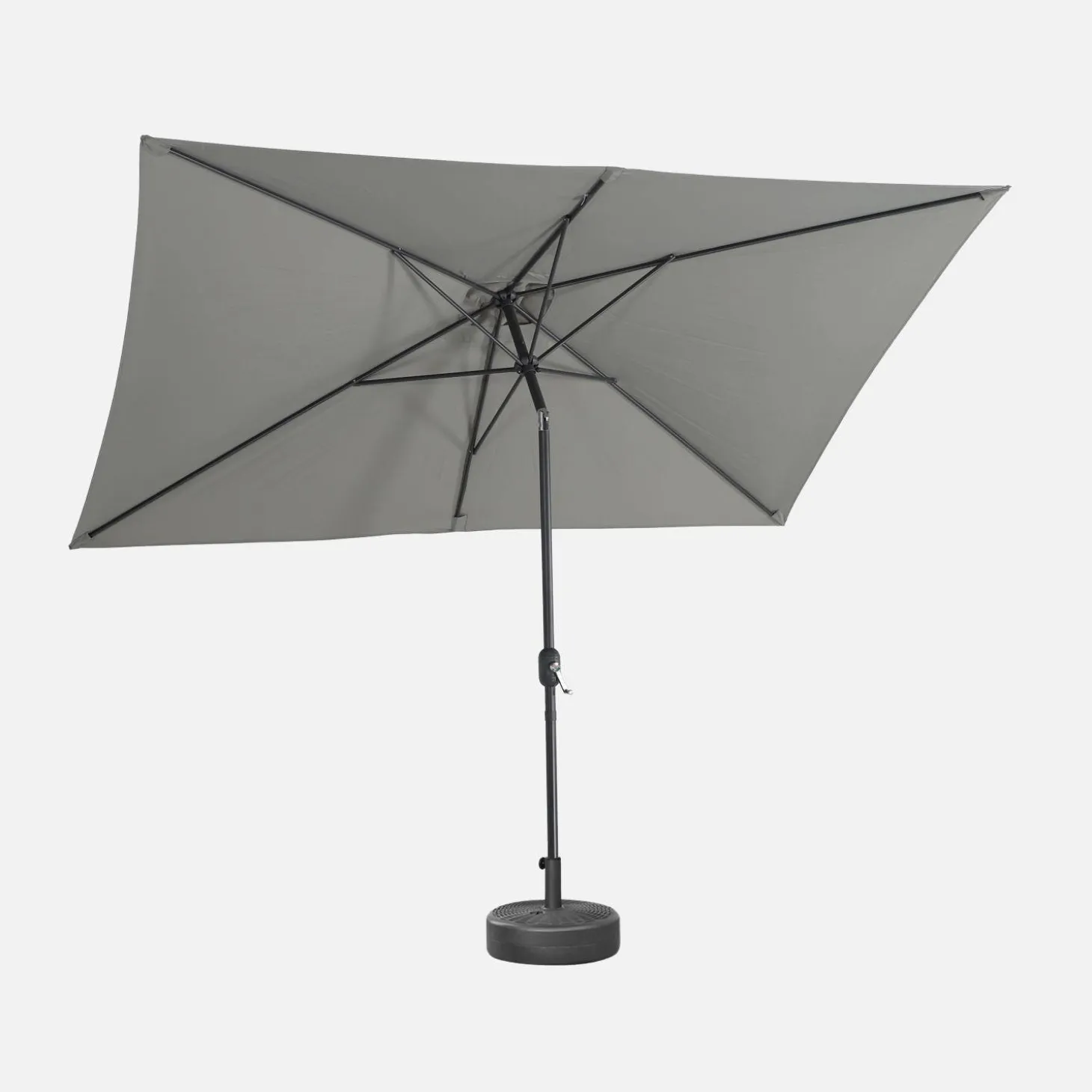 Guarda-sol retangular com mastro efeito madeira, 2x3m