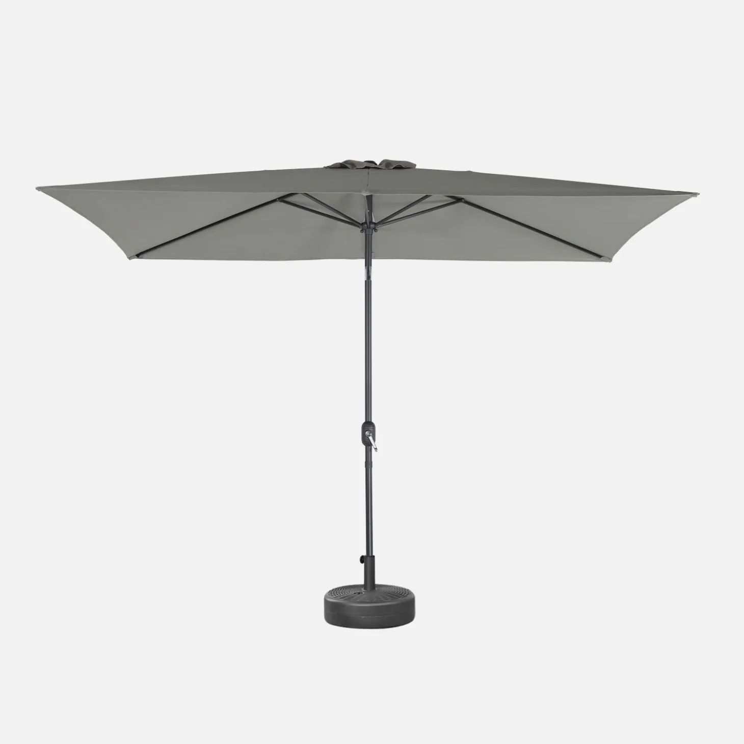 Guarda-sol retangular com mastro efeito madeira, 2x3m