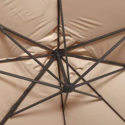 Guarda-sol retangular excêntrico, 3x4m + base com peso 50x50cm