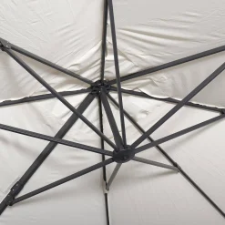 Guarda-sol retangular excêntrico, 3x4m + base com peso 50x50cm