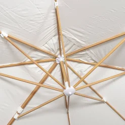 Guarda-sol retangular excêntrico com mastro efeito madeira, 3x4m
