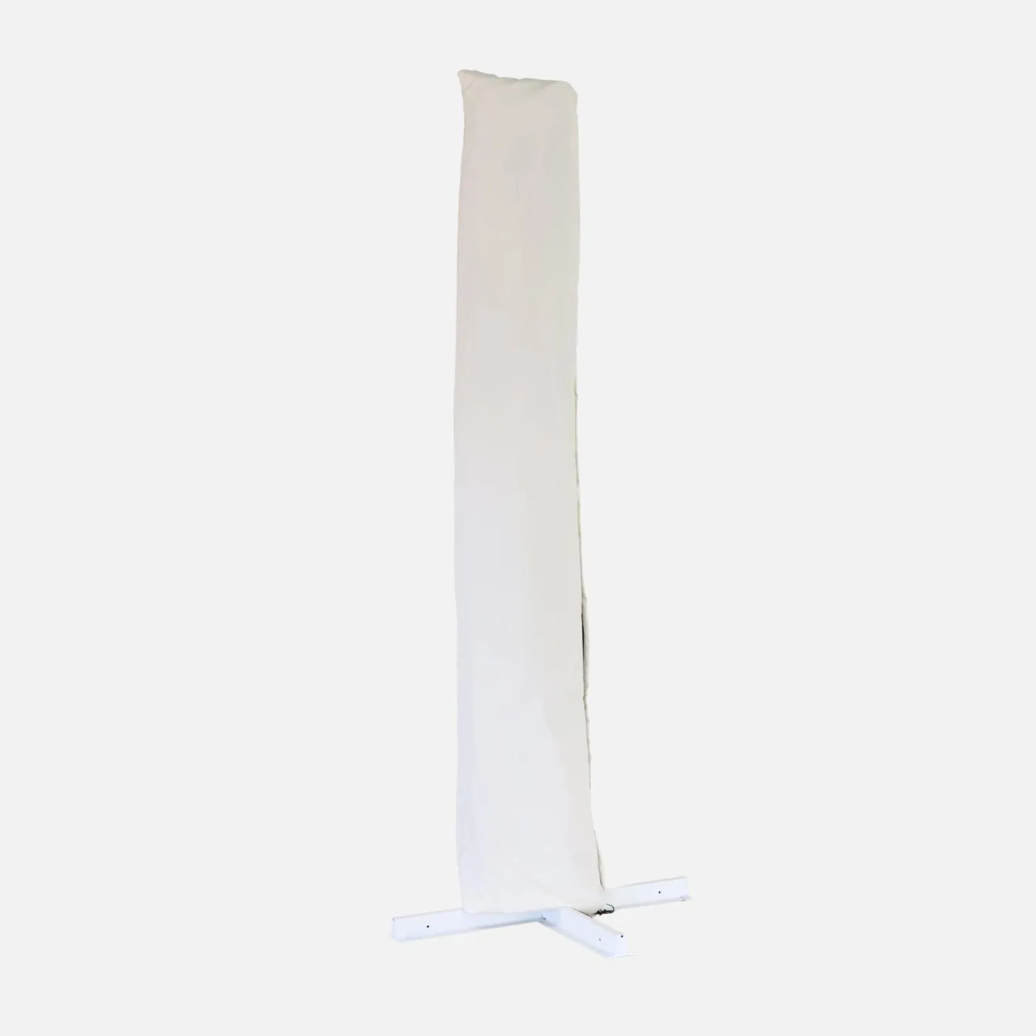 Guarda-sol retangular excêntrico com mastro efeito madeira, 3x4m