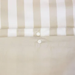 Jogo de cama de casal em microfibra reversível com riscas bege