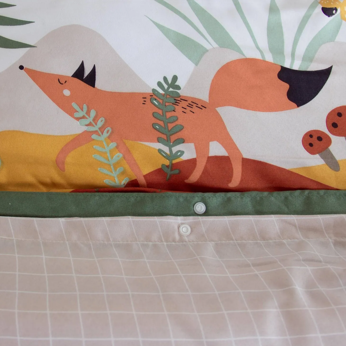 Jogo de cama de microfibra reversível impresso floresta do outono, 1 praça