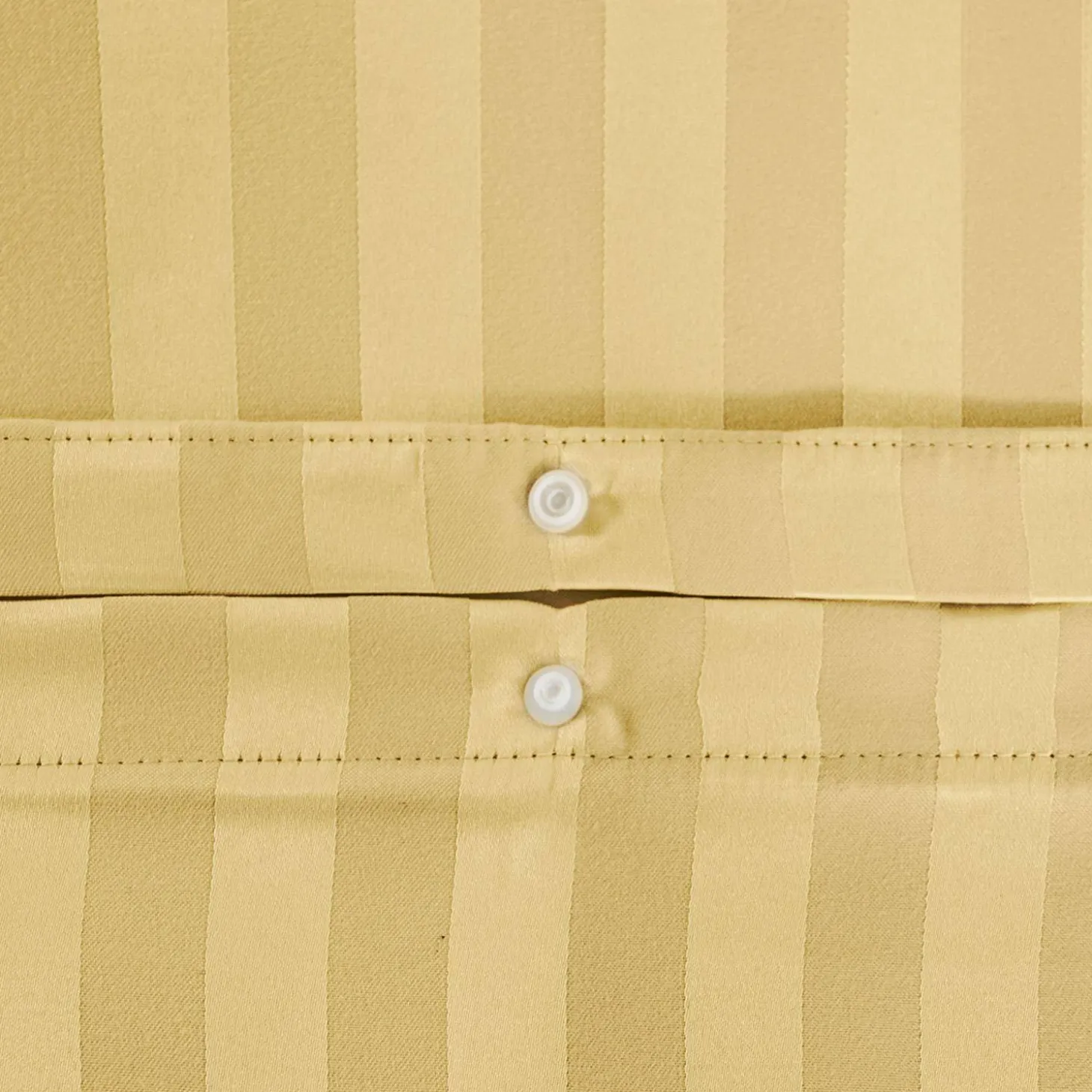 Jogo de cama de poliéster efeito cetim com finas riscas para amarelo, 2 lugares