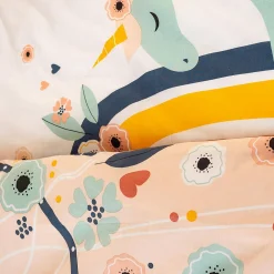 Jogo de cama de solteiro de algodão com estampado infantil