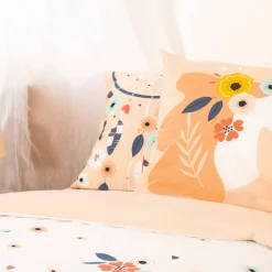 Jogo de cama de solteiro de algodão com estampado infantil