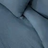Jogo de cama em gaze de algodão azul escuro