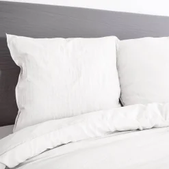 Jogo de cama em microfibra lavada branco