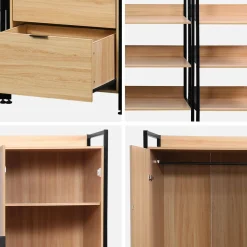 Kit de roupeiro modular com 5 elementos