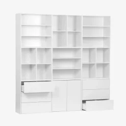 Kit prateleira, estante modular decorativa madeira, 9 elementos
