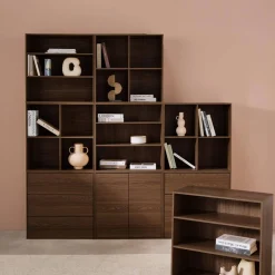 Kit prateleira, estante modular decorativa madeira, 9 elementos