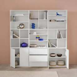 Kit prateleira, estante modular decoração madeira, 9 elementos
