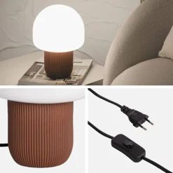 Lâmpada de mesa interior resina e PVC Ø18cm