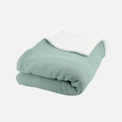 Manta sherpa e gaze de algodão, 170cm