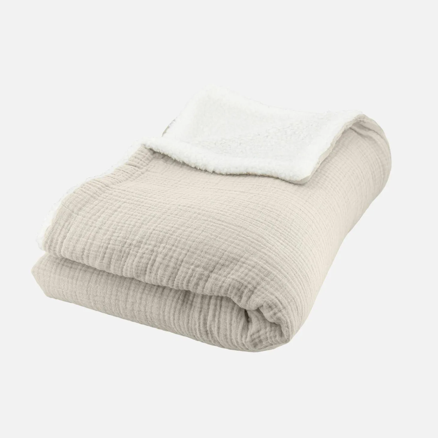 Manta sherpa e gaze de algodão, 170cm