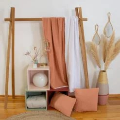 Manta sherpa e gaze de algodão, 170cm