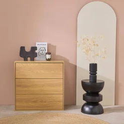 Módulo de armazenamento decor madeira, 3 gavetas