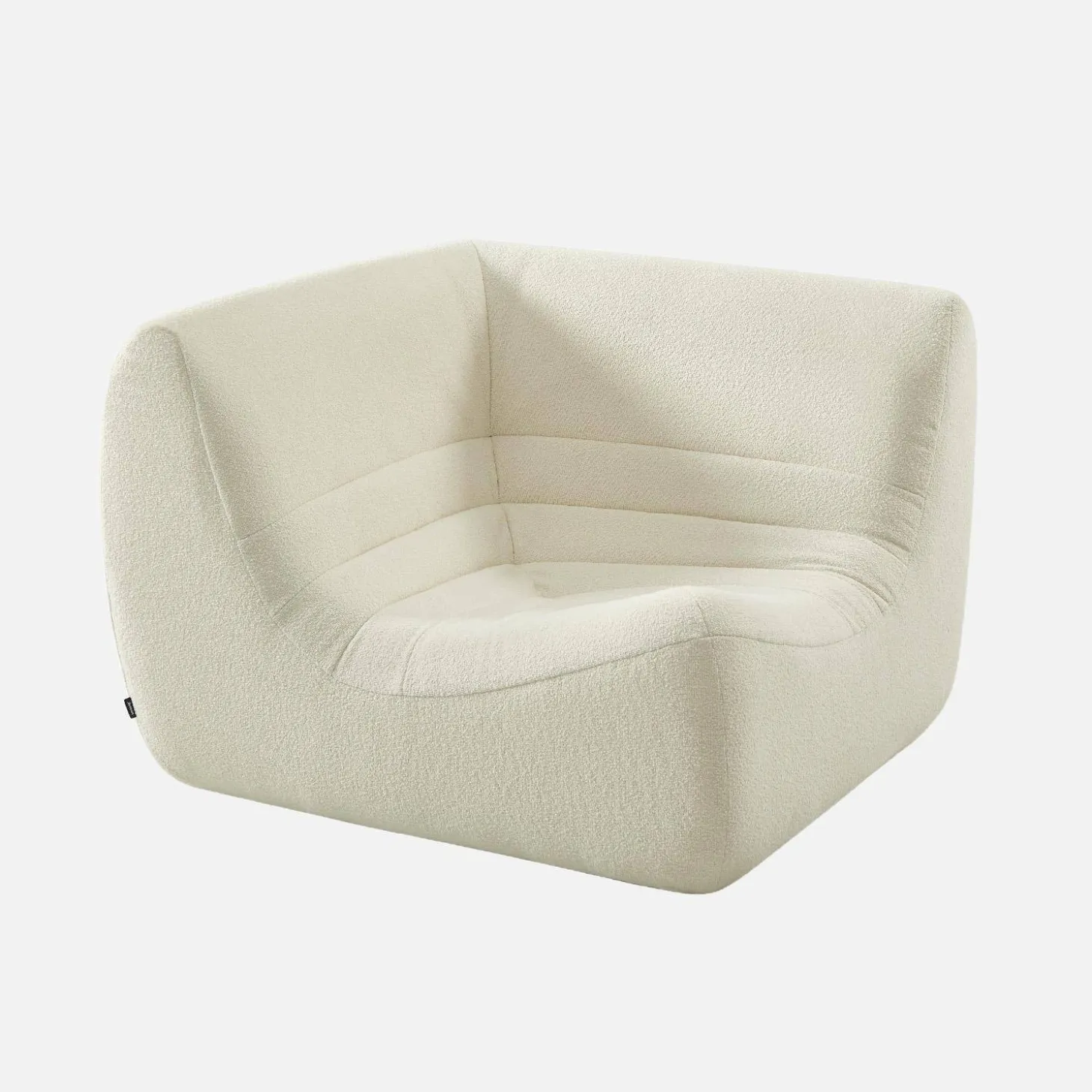 Módulo de canto em tecido bouclé, 1 lugar