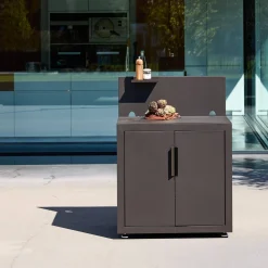 Módulo de cozinha exterior em aço com 2 portas e 1 gancho, 80cm