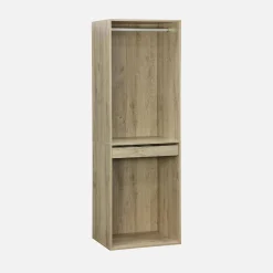Módulo de guarda-roupa com espaço para pendurar e suporte para calças