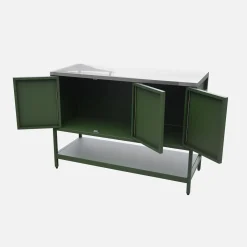 Módulo de ilha para cozinha exterior em aço com 3 portas e 1 prateleira, 120cm