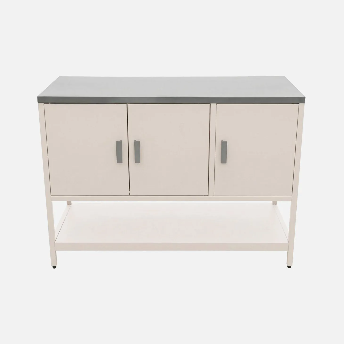 Módulo de ilha para cozinha exterior em aço com 3 portas e 1 prateleira, 120cm
