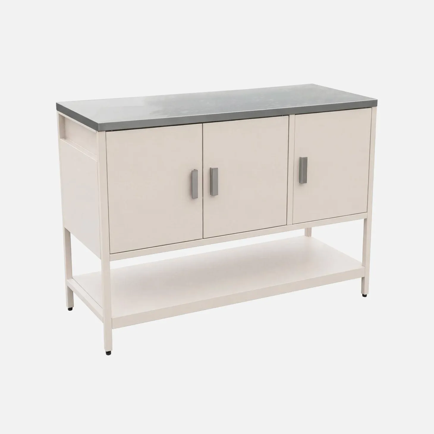Módulo de ilha para cozinha exterior em aço com 3 portas e 1 prateleira, 120cm