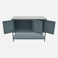 Módulo de ilha para cozinha exterior em aço com 3 portas e 1 prateleira, 120cm