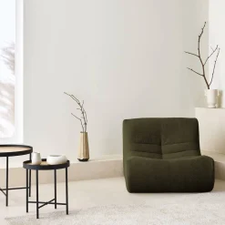 Módulo de sofá modular em tecido bouclé