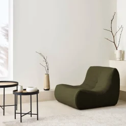 Módulo de sofá modular em tecido bouclé