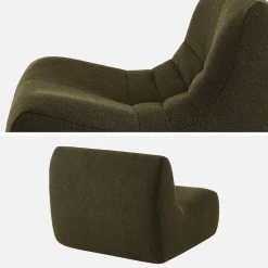 Módulo de sofá modular em tecido bouclé