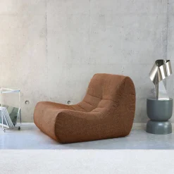 Módulo de sofá modular em tecido bouclé