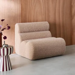 Módulo de sofá modular em tecido efeito alpaca, 1 lugar