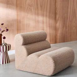 Módulo de sofá modular em tecido efeito alpaca, 1 lugar