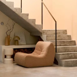 Módulo de sofá modular em tecido de efeito alpaca
