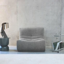 Módulo de sofá modular em tecido bouclé